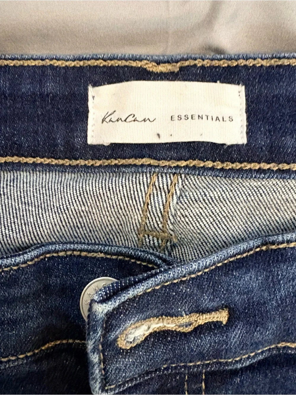 KanCan Emely Mid Rise Dark Blue Distressed Ankle Jeans